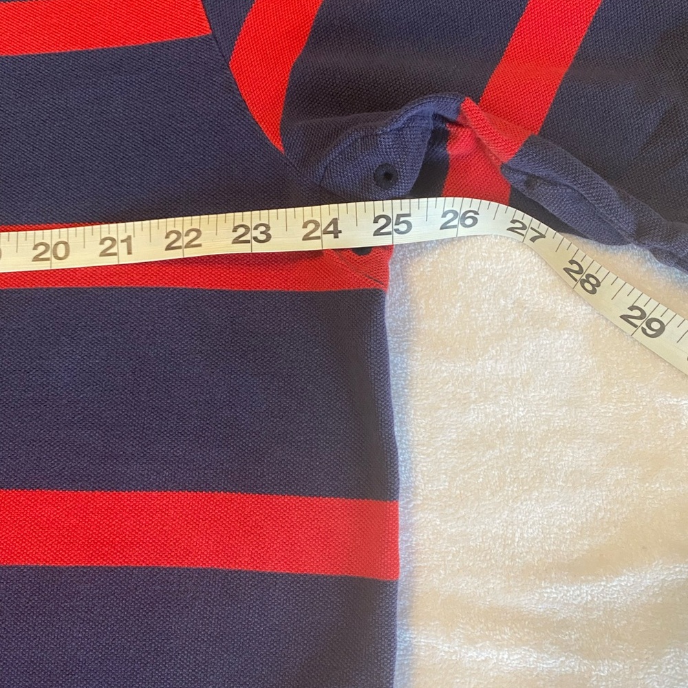 Polo by Ralph Lauren Men's Navy and Red Striped Shirt - Picture 4 of 5